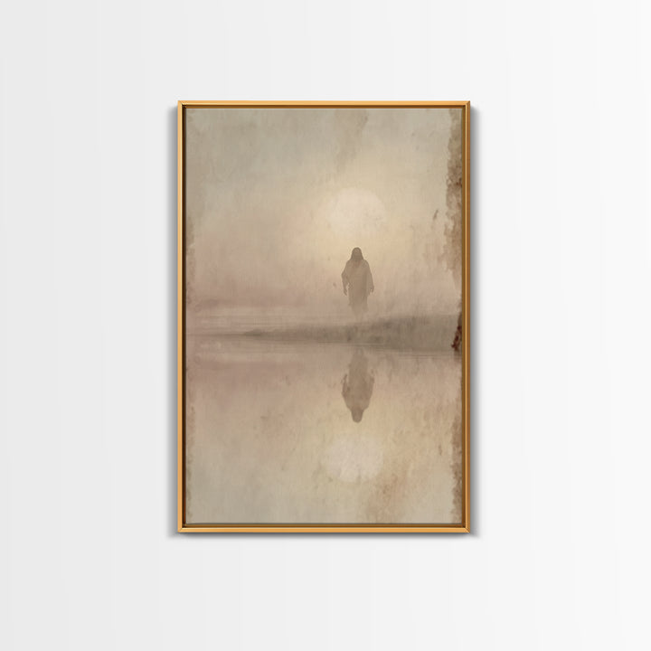 Dawn Of Holy Stillness - Framed Canvas Print - Christian Wall Art - Jesus Painting - Christian Art Print - Subtle Christian Art - Christian