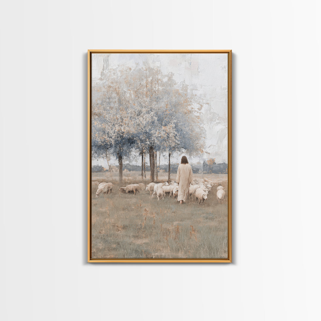Fields Of Quiet Grace – Framed Canvas Print – Subtle Christian Art – Christian Art Canvas – Jesus Painting – Christian Wall Art – Christian