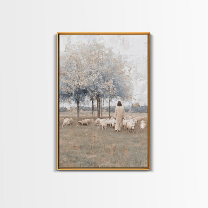 Fields Of Quiet Grace – Framed Canvas Print – Subtle Christian Art – Christian Art Canvas – Jesus Painting – Christian Wall Art – Christian