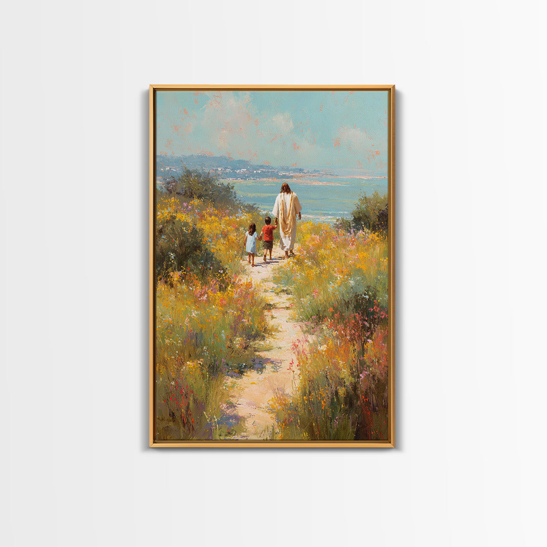 Blossoms Of Guidance, Framed Canvas Print, Christian Wall Art, Jesus Canvas Art, Christian Art Print, Large Christian Painting, Christian G