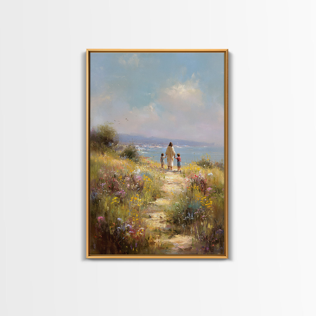 Field Of Gentle Hope – Framed Canvas Print – Christian Wall Art – Jesus Art Canvas – Subtle Christian Paintings – Christian Art Gift – Vint