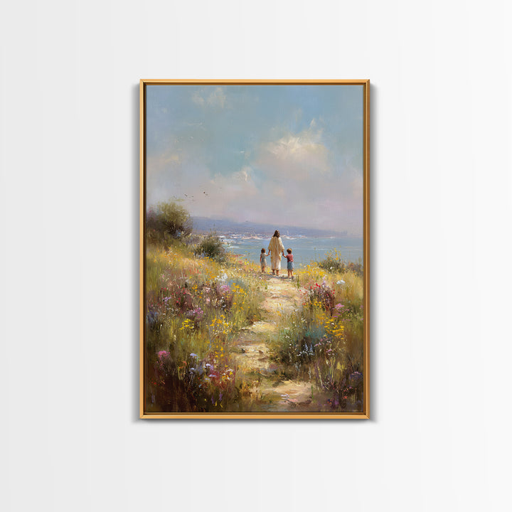 Field Of Gentle Hope – Framed Canvas Print – Christian Wall Art – Jesus Art Canvas – Subtle Christian Paintings – Christian Art Gift – Vint