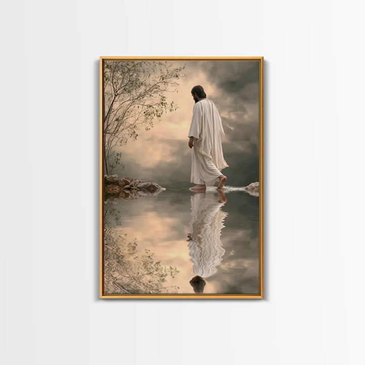 Sacred Steps Dawn – Framed Canvas Print – Christian Wall Art – Jesus Painting – Modern Christian Art – Christian Art Canvas – Christian Gif