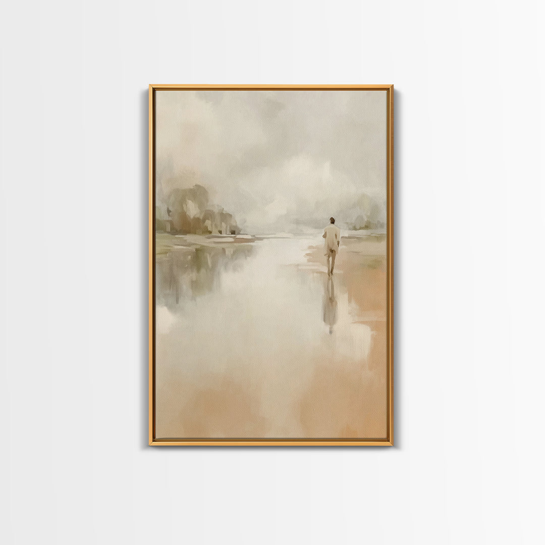 Shore Of Light - Framed Canvas Print - Christian Art Canvas - Christian Wall Art - Jesus Painting - Modern Christian Art