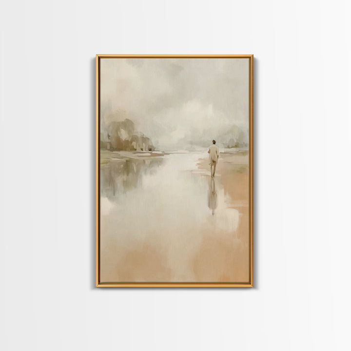 Shore Of Light - Framed Canvas Print - Christian Art Canvas - Christian Wall Art - Jesus Painting - Modern Christian Art