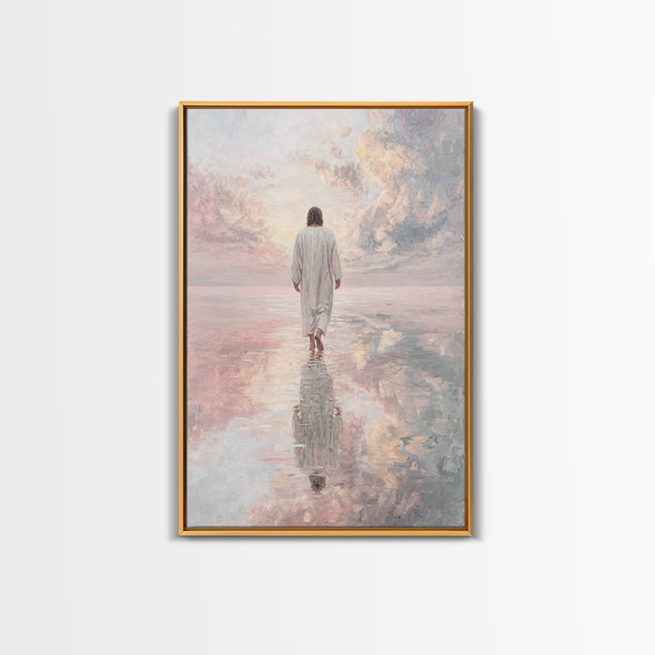 Gentle Horizon | Framed Canvas Print | Christian Art Canvas | Christian Wall Art | Jesus Painting | Subtle Christian Art