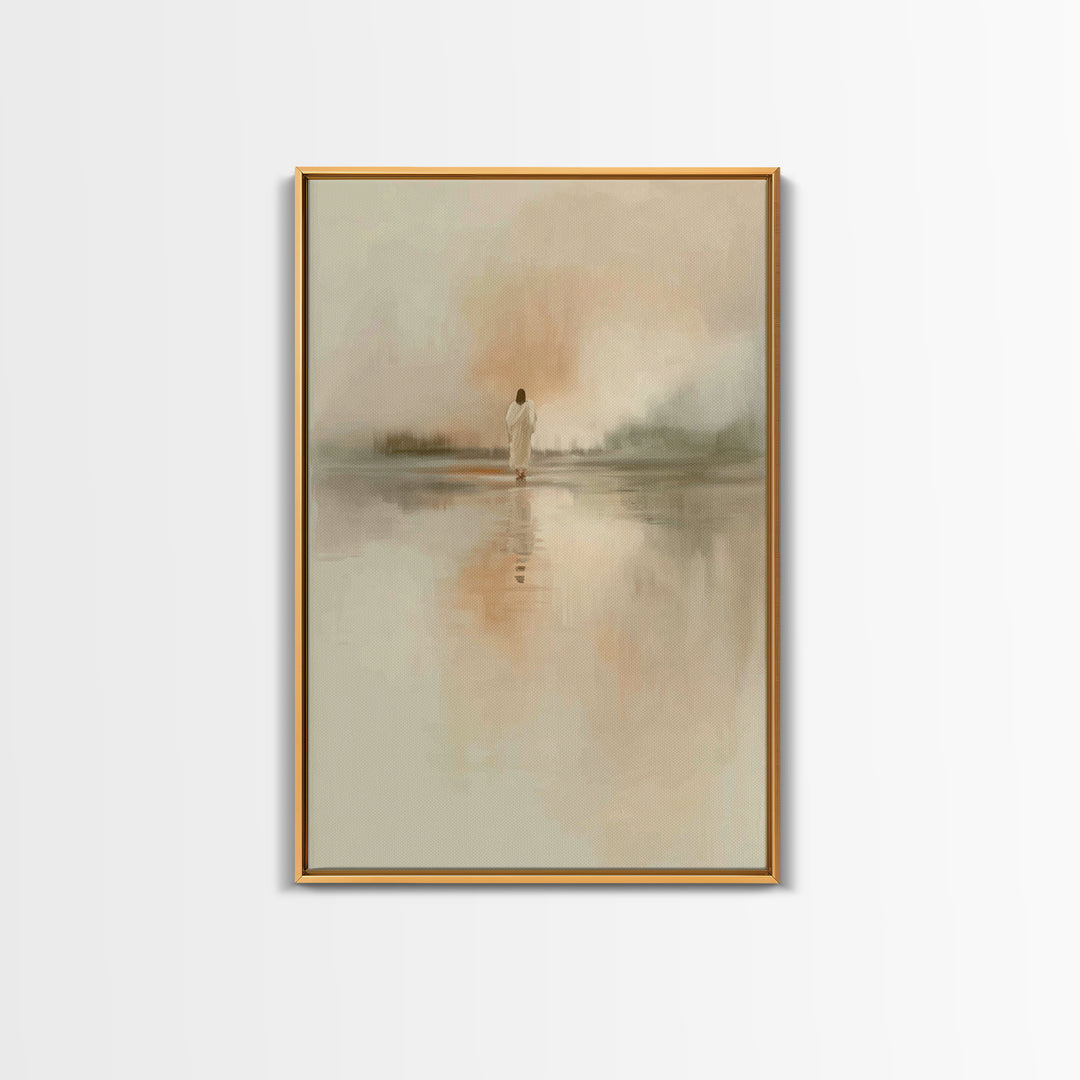 Sacred Dawn - Framed Canvas Print - Christian Wall Art - Christian Art Canvas - Jesus Painting - Subtle Christian Art