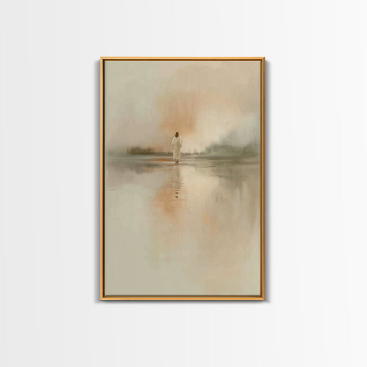 Sacred Dawn - Framed Canvas Print - Christian Wall Art - Christian Art Canvas - Jesus Painting - Subtle Christian Art