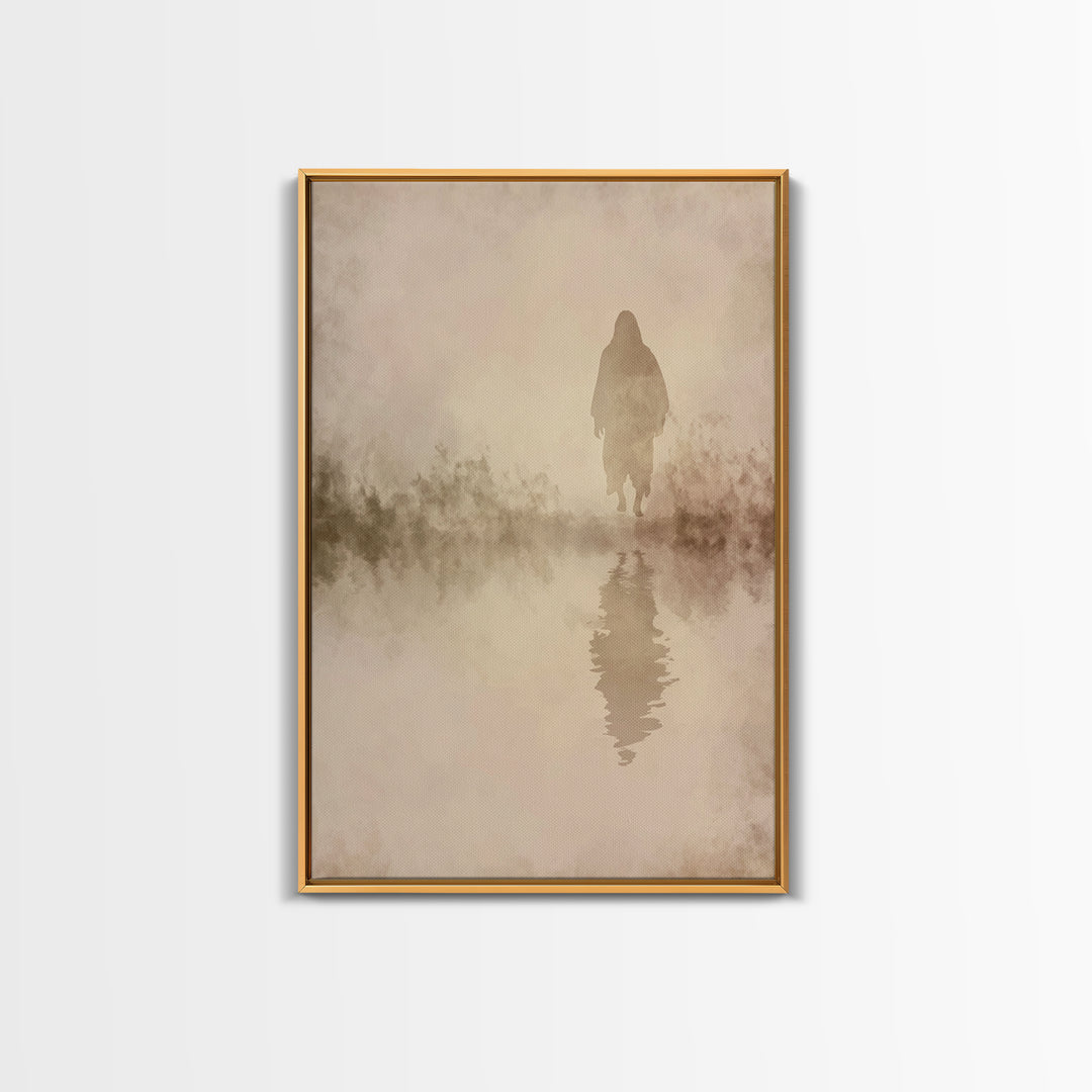 Silent Messiah , Framed Canvas Print, Christian Wall Art, Christian Art Canvas, Jesus Painting, Vintage Christian Art