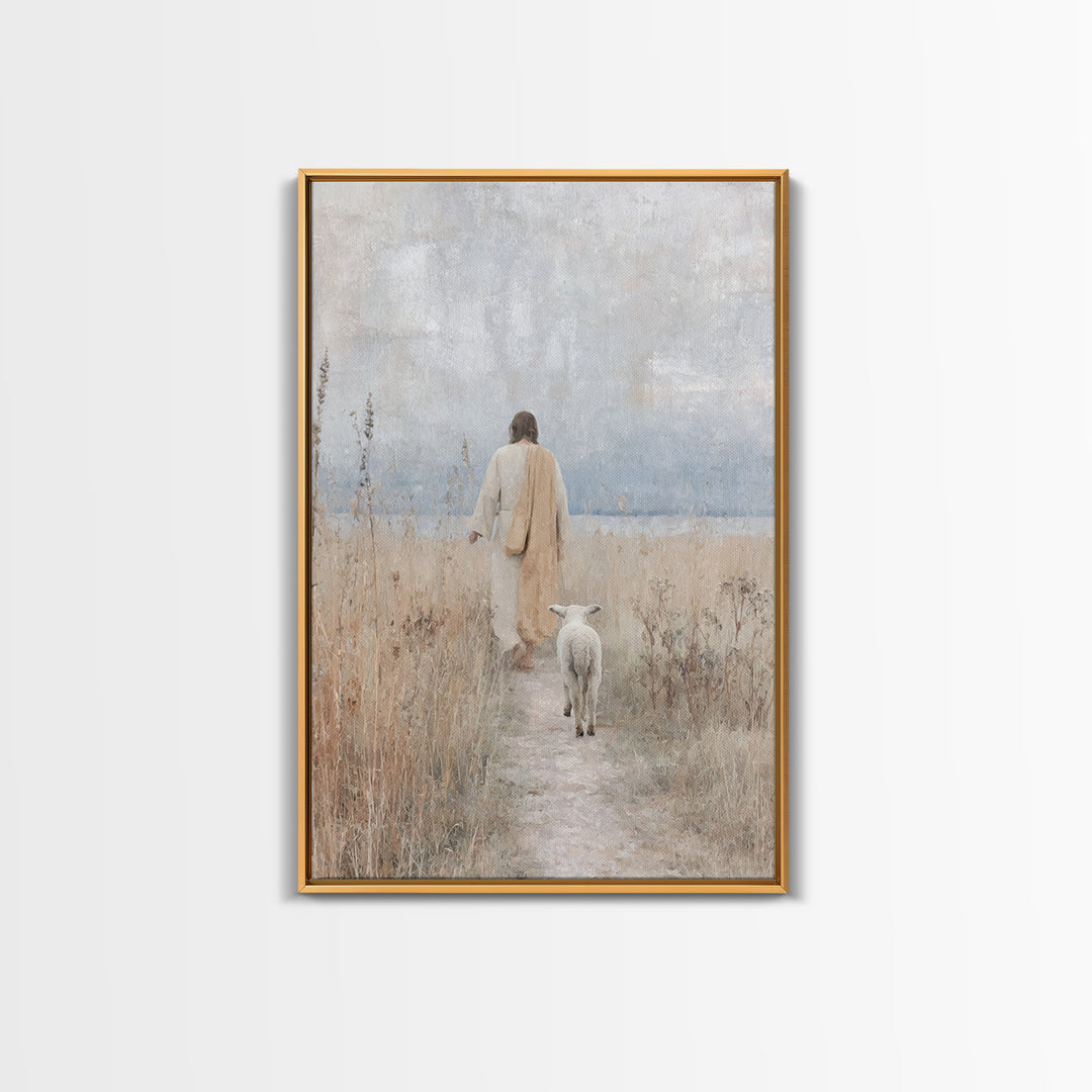 Shepherd’s Walk | Framed Canvas Print | Christian Art Canvas | Christian Wall Art | Christian Painting | Christian Gift Ideas
