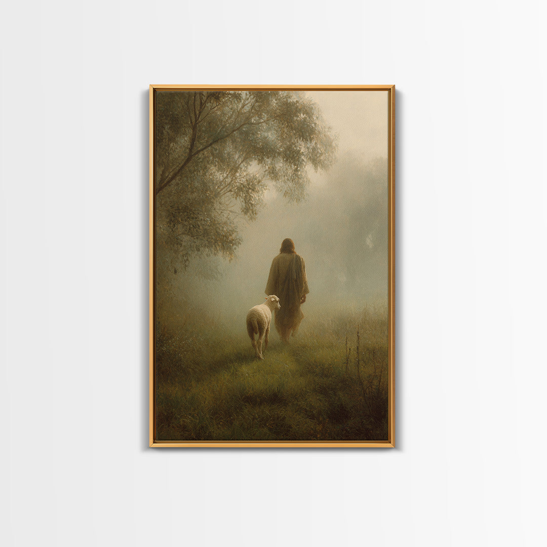 Still Pastures - Framed Canvas Print - Christian Wall Art - Christian Art Canvas - Christian Painting - Christian Decor