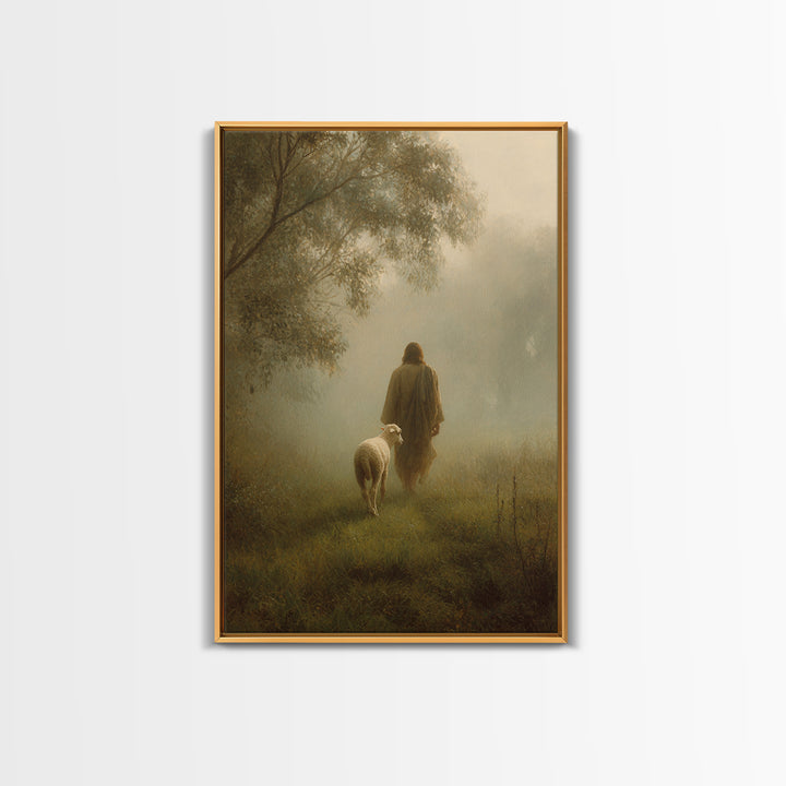Still Pastures - Framed Canvas Print - Christian Wall Art - Christian Art Canvas - Christian Painting - Christian Decor