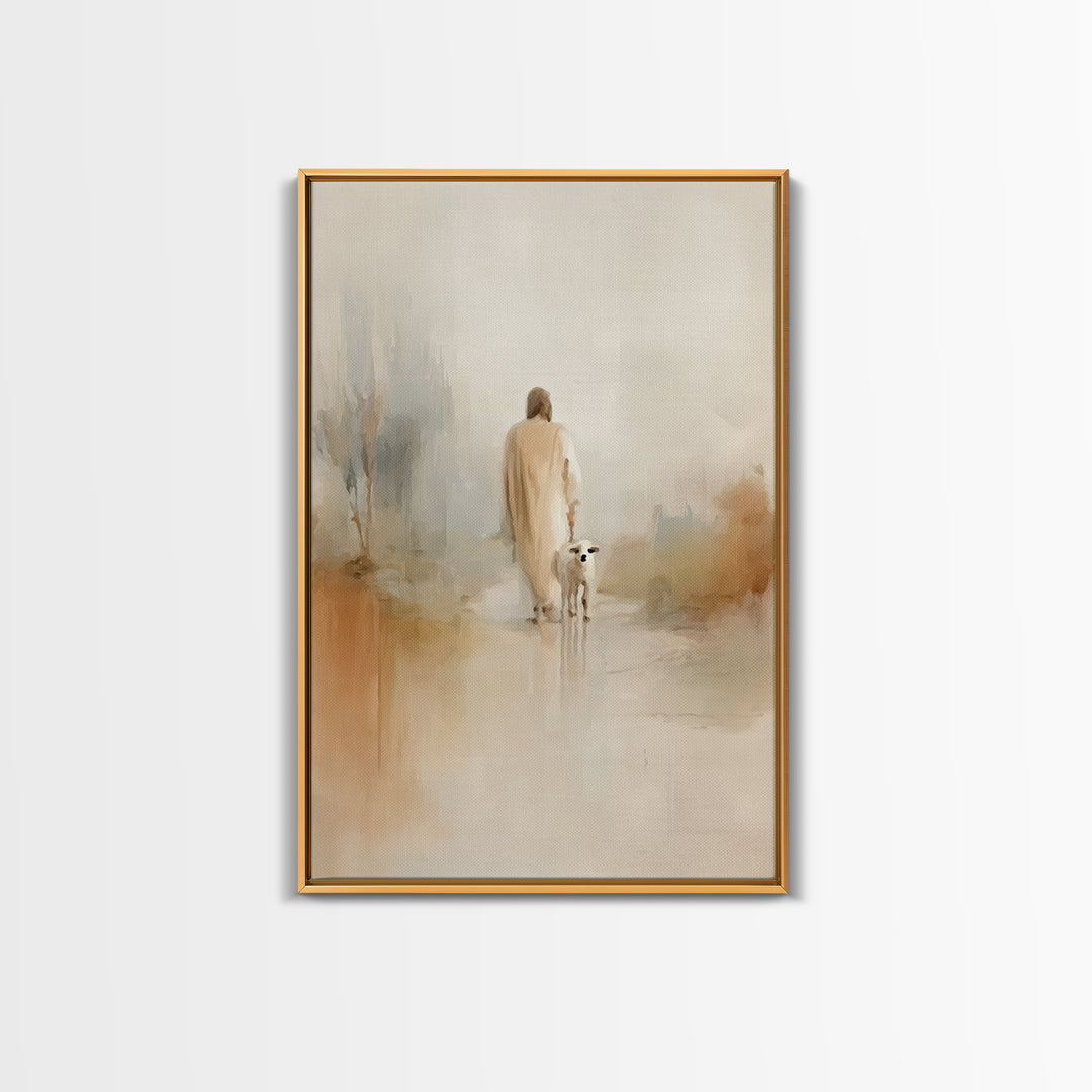 Gentle Promise – Framed Canvas Print – Christian Art Canvas – Minimalist Christian Art – Christian Wall Art – Jesus Painting – Christian Gi