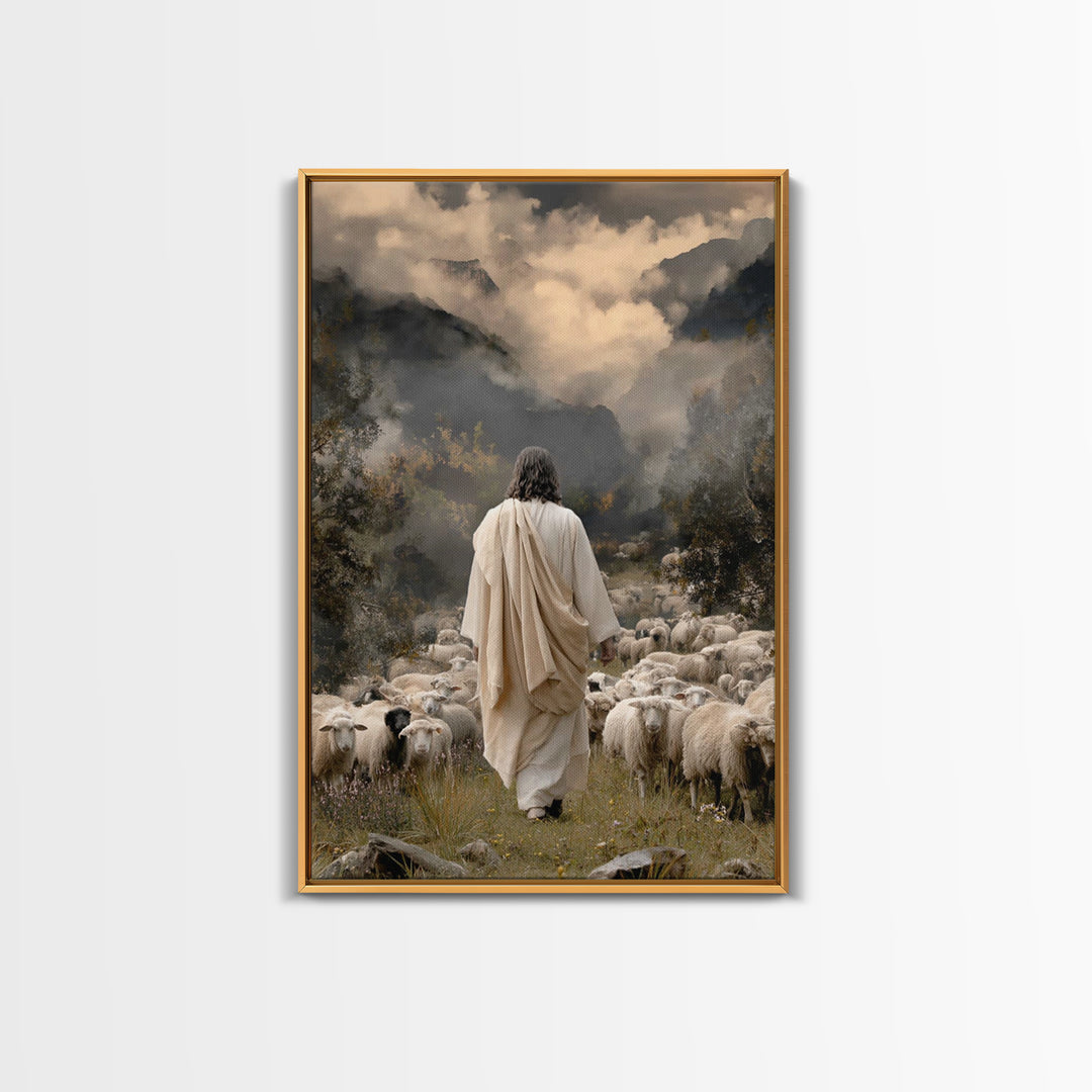 Valley Of Hope – Framed Canvas Print – Christian Wall Art – Jesus Painting – Christian Christmas Art – Christian Art Canvas – Pastoral Scen