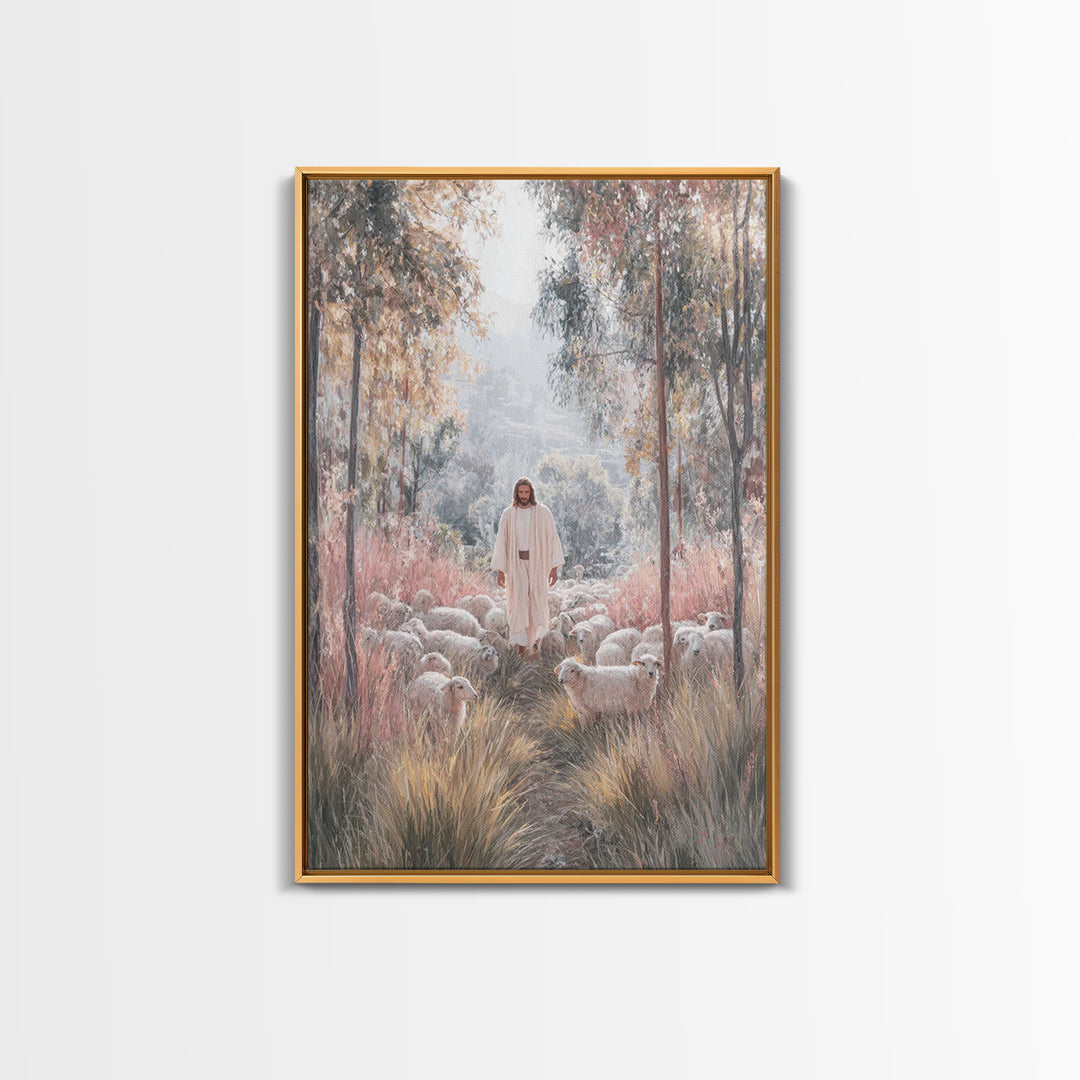 Radiant Shepherd – Framed Canvas Print – Christian Art Canvas – Christian Wall Art – Jesus Painting – Modern Christian Art – Christian Chri