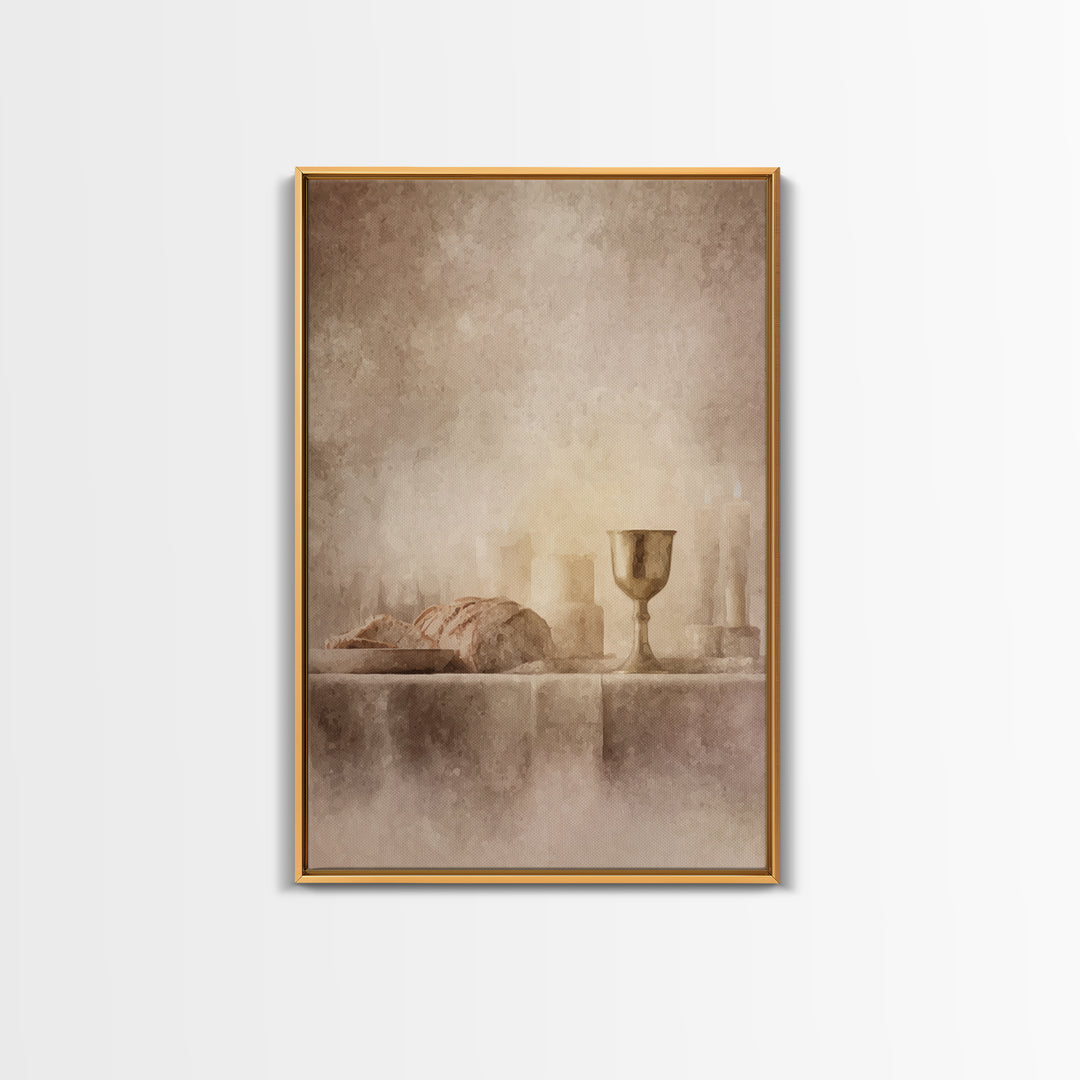 Chalice Of Peace – Framed Canvas Print – Christian Art Canvas – Christian Wall Art – Minimalist Christian Art – Christian Decoration