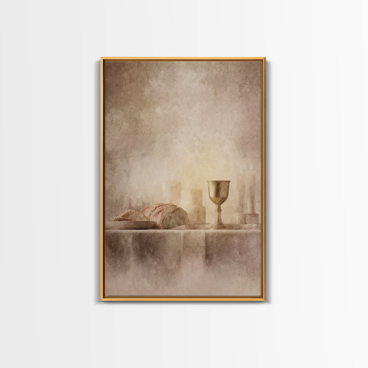 Chalice Of Peace – Framed Canvas Print – Christian Art Canvas – Christian Wall Art – Minimalist Christian Art – Christian Decoration