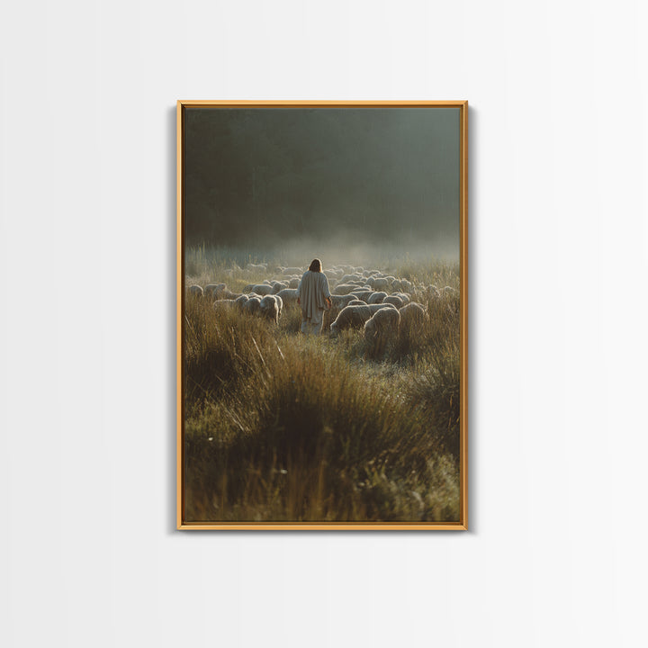 Morning Guidelight – Framed Canvas Print – Christian Art Canvas – Jesus Painting – Christian Wall Art – Subtle Christian Art – Christmas Ar
