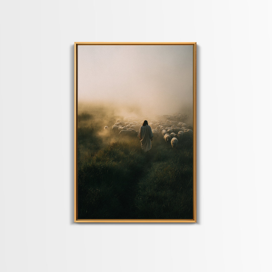 Fields Of Grace, Framed Canvas Print, Jesus Painting, Christian Art Print, Large Christian Art, Christian Wall Art, Christian Gift Ideas