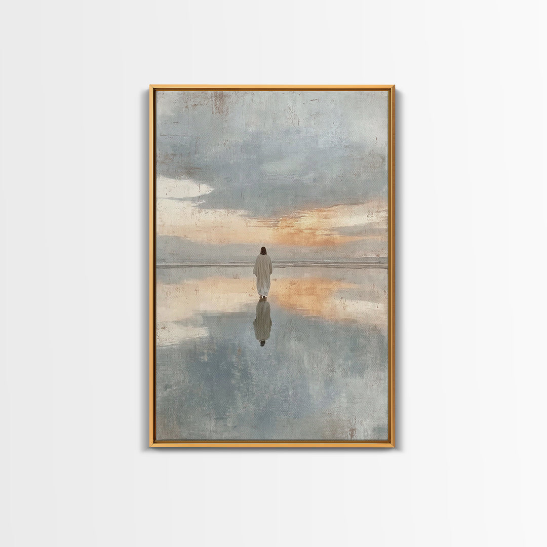 Morning Of Peace | Framed Canvas Print | Jesus Art Print | Christian Wall Art | Modern Christian Art | Unique Christian Art | Christian Dec