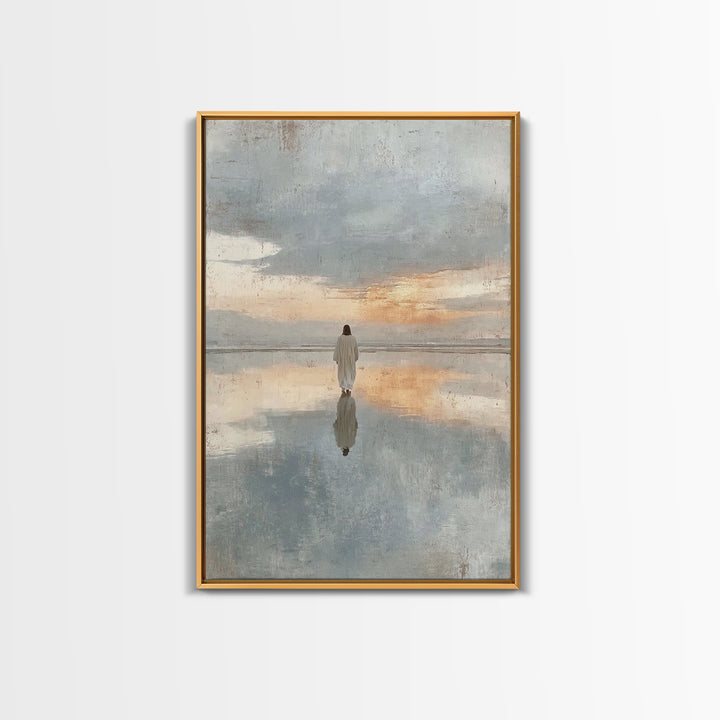 Morning Of Peace | Framed Canvas Print | Jesus Art Print | Christian Wall Art | Modern Christian Art | Unique Christian Art | Christian Dec