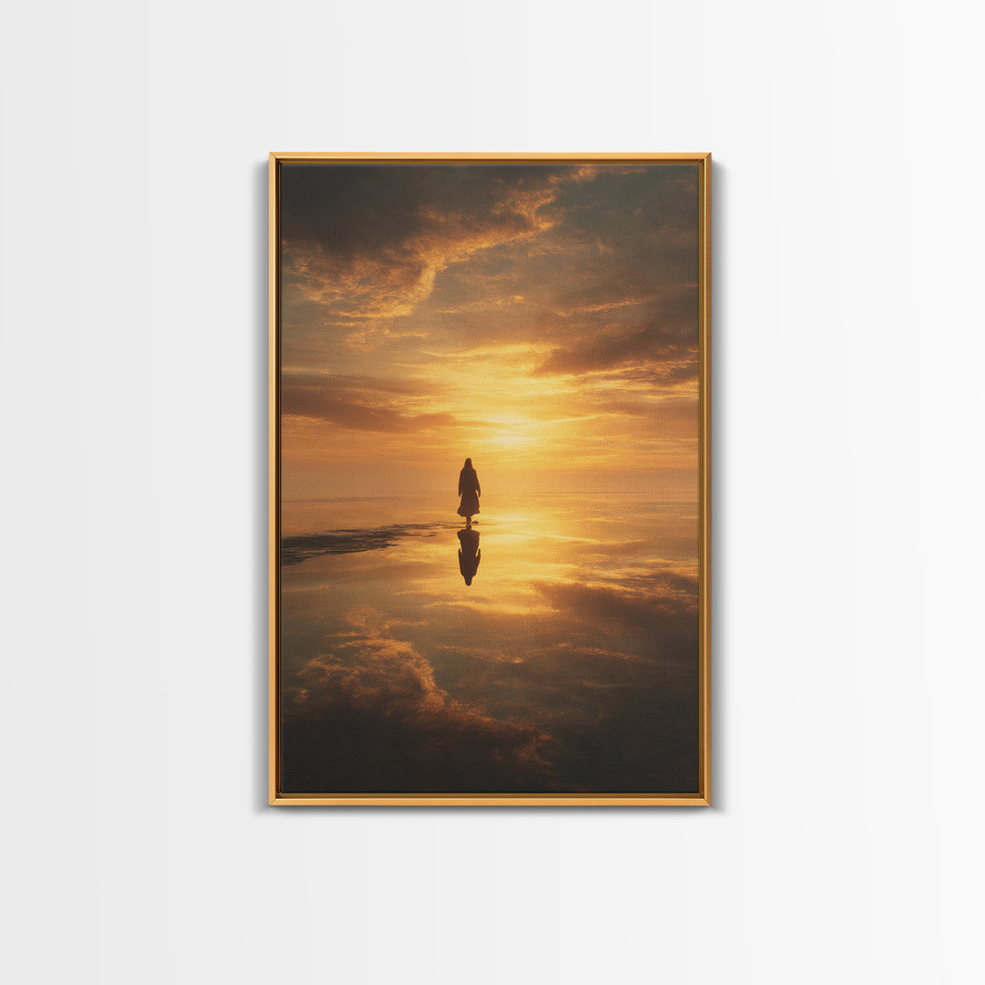 Eternal Sunrise Path, Framed Canvas Print, Christian Art Canvas, Jesus Christmas Art, Christian Wall Art, Moody Christmas Art, Christian Gi