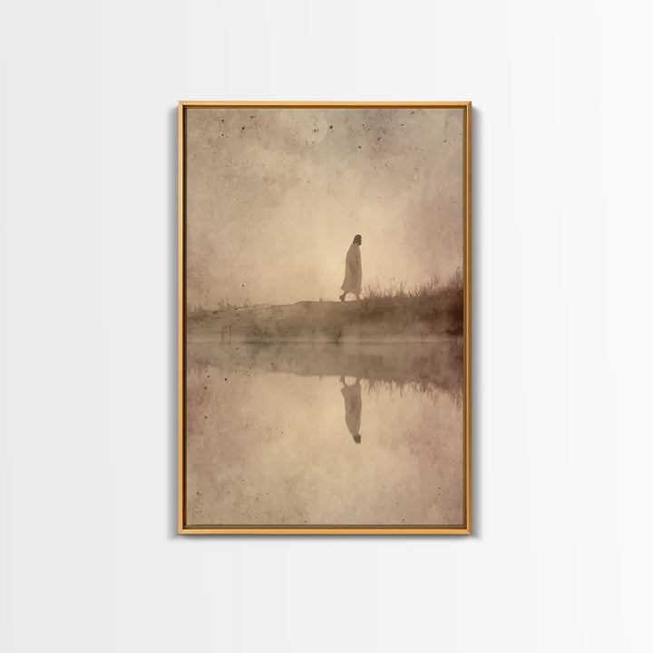 Solitude Of Grace – Framed Canvas Print – Christian Wall Art – Abstract Christian Art – Jesus Painting – Christian Art Canvas – Christian C