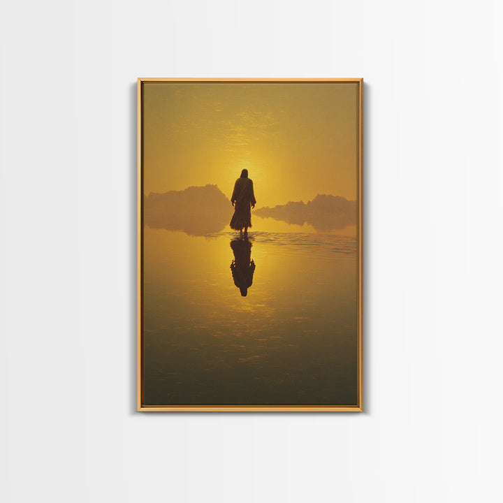 Golden Promise, Framed Canvas Print, Christian Art Canvas, Jesus Painting, Large Christian Art, Christian Wall Art, Christian Christmas Art