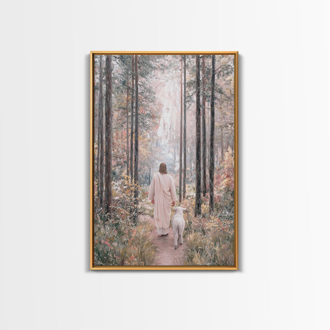 Forest Of Grace, Framed Canvas Print, Christian Wall Art, Christian Art Canvas, Jesus Painting, Subtle Christian Paintings, Christian Gift