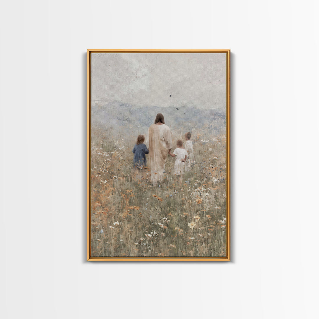 Fields Of Promise, Framed Canvas Print, Christian Wall Art, Christian Art Canvas, Jesus Painting, Christian Gift Ideas, Christian Christmas