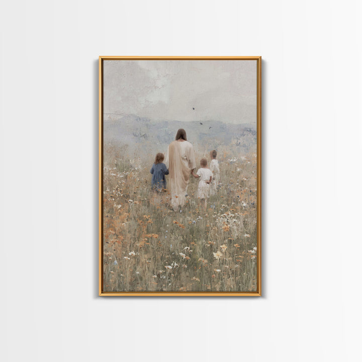 Fields Of Promise, Framed Canvas Print, Christian Wall Art, Christian Art Canvas, Jesus Painting, Christian Gift Ideas, Christian Christmas