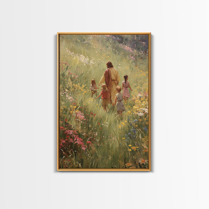 Grace In Bloom | Framed Canvas Print | Christian Art Canvas | Christian Wall Art | Jesus Painting | Christian Decor | Christmas Art Prints