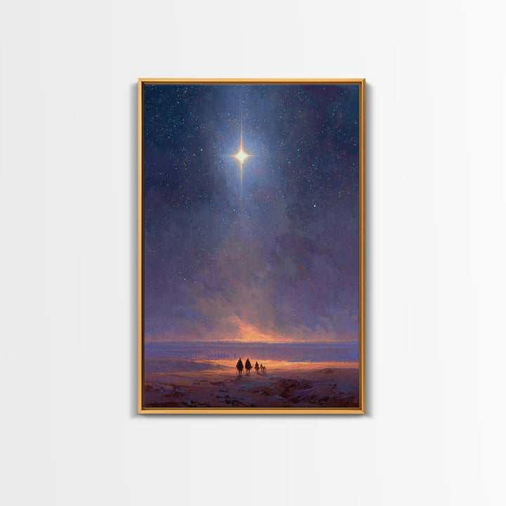 Journey Of Light | Framed Canvas Print | Christian Christmas Art | Christmas Wall Art | Christian Art Canvas | Modern Christian Art