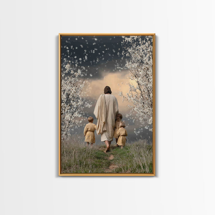 Blossom Sky Walk – Framed Canvas Print – Christian Wall Art – Christian Art Canvas – Jesus Painting – Christian Christmas Art – Christian D