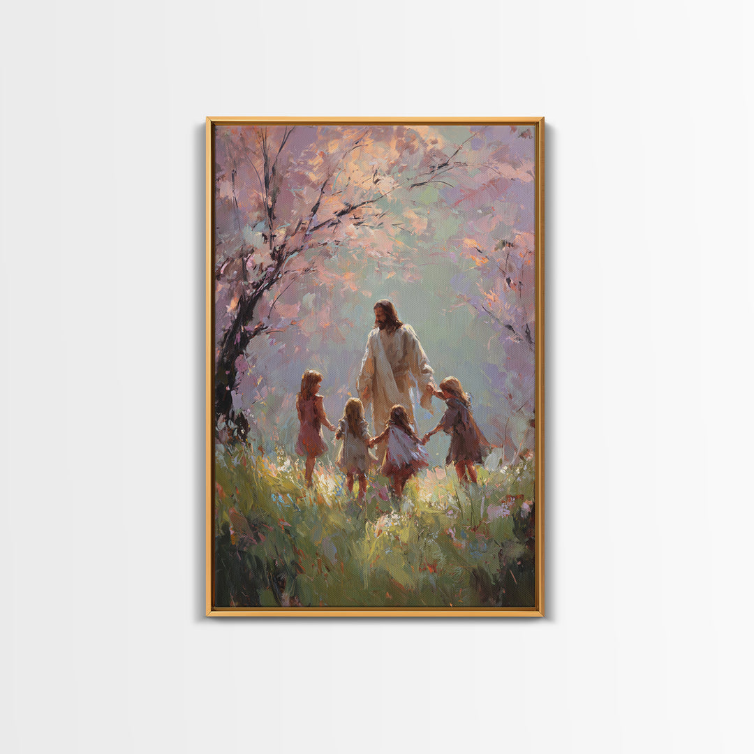 Circle Of Light – Framed Canvas Print – Christian Wall Art – Christian Art Canvas – Jesus Painting – Christian Art – Christian Gift Ideas
