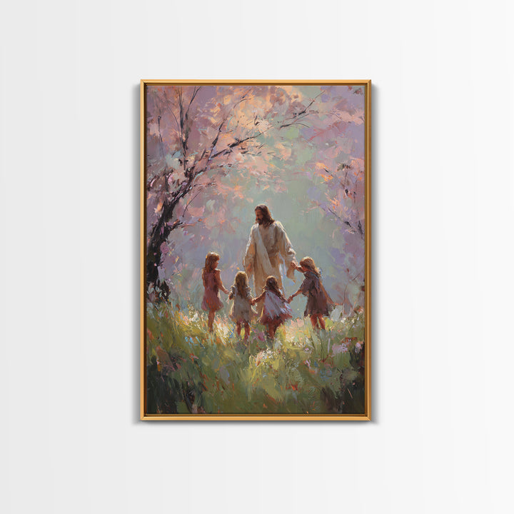 Circle Of Light – Framed Canvas Print – Christian Wall Art – Christian Art Canvas – Jesus Painting – Christian Art – Christian Gift Ideas