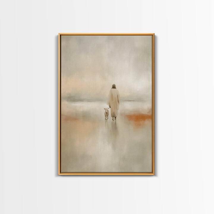 Still Waters Path | Framed Canvas Print | Christian Art Canvas | Christian Wall Art | Jesus Painting | Christian Art | Christian Christmas