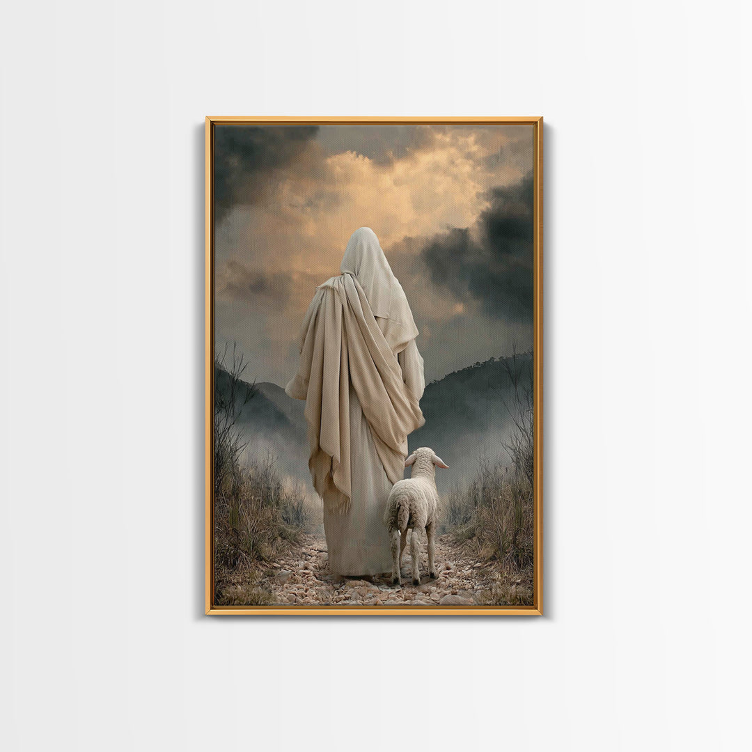 Shepherd’s Haven, Framed Canvas Print, Christian Wall Art, Christian Art Canvas, Jesus Painting, Christian Art, Christian Gift