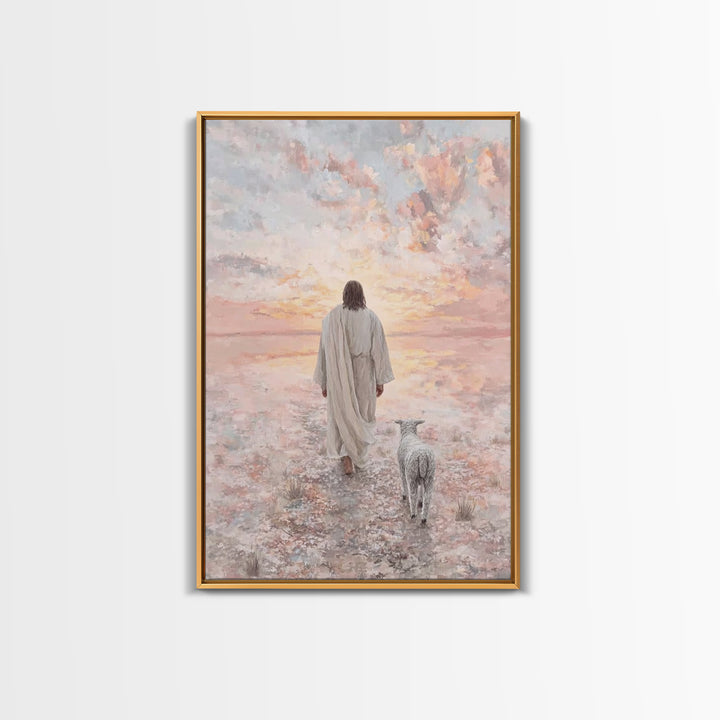 Desert Dawn Grace – Framed Canvas Print – Christian Art Canvas – Christian Art – Christian Wall Art – Jesus Painting – Christian Christmas