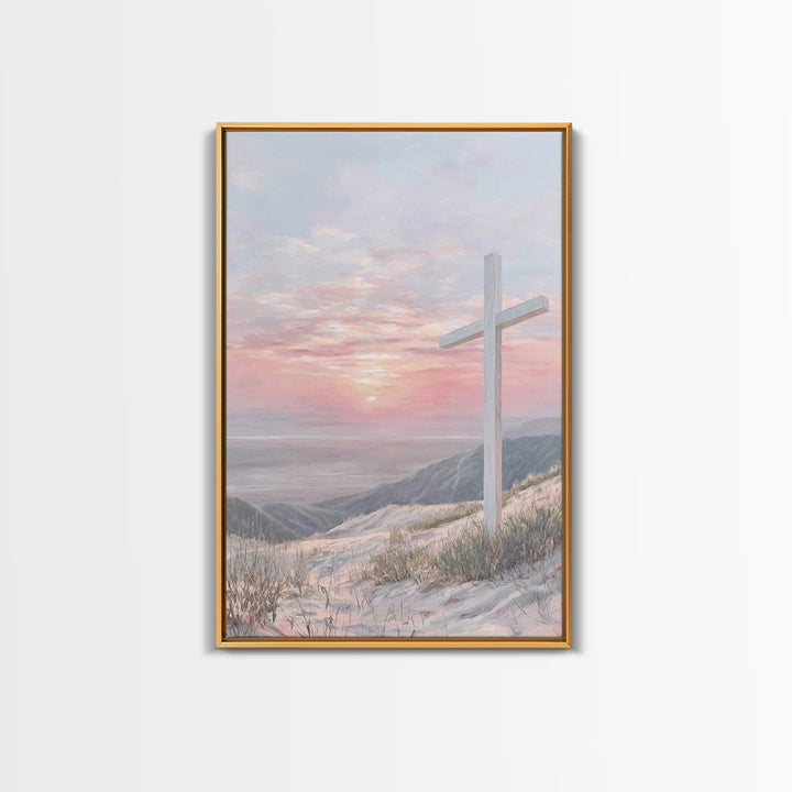 Dawn Of Redemption – Framed Canvas Print – Christian Wall Art – Christian Art Canvas – Modern Christian Painting – Christian Gift Ideas