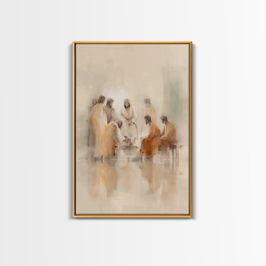 Circle Of Compassion, Framed Canvas Print, Christian Wall Art, Christian Art Canvas, Jesus Painting, Christian Decor, Modern Christian Art