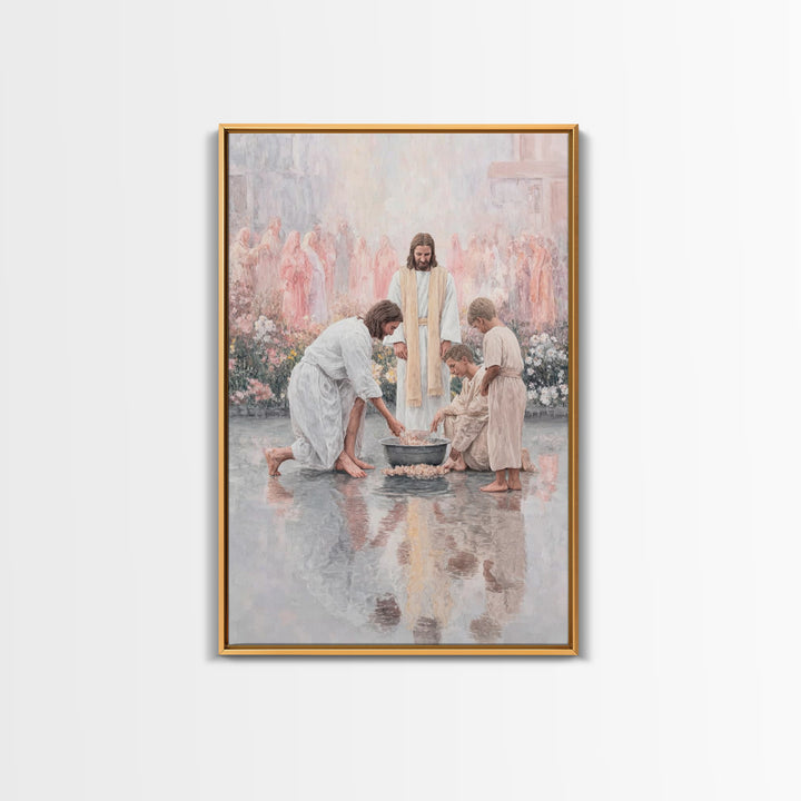 Gathered In Peace – Framed Canvas Print – Christian Wall Art – Christian Art Canvas – Jesus Painting – Christian Gift – Vintage Christian A