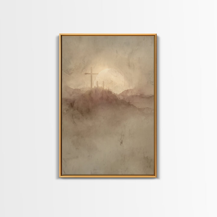 Hilltop Revelation | Framed Canvas Print | Christian Art Canvas | Christian Wall Art | Moody Christian Art | Christian Christmas Art