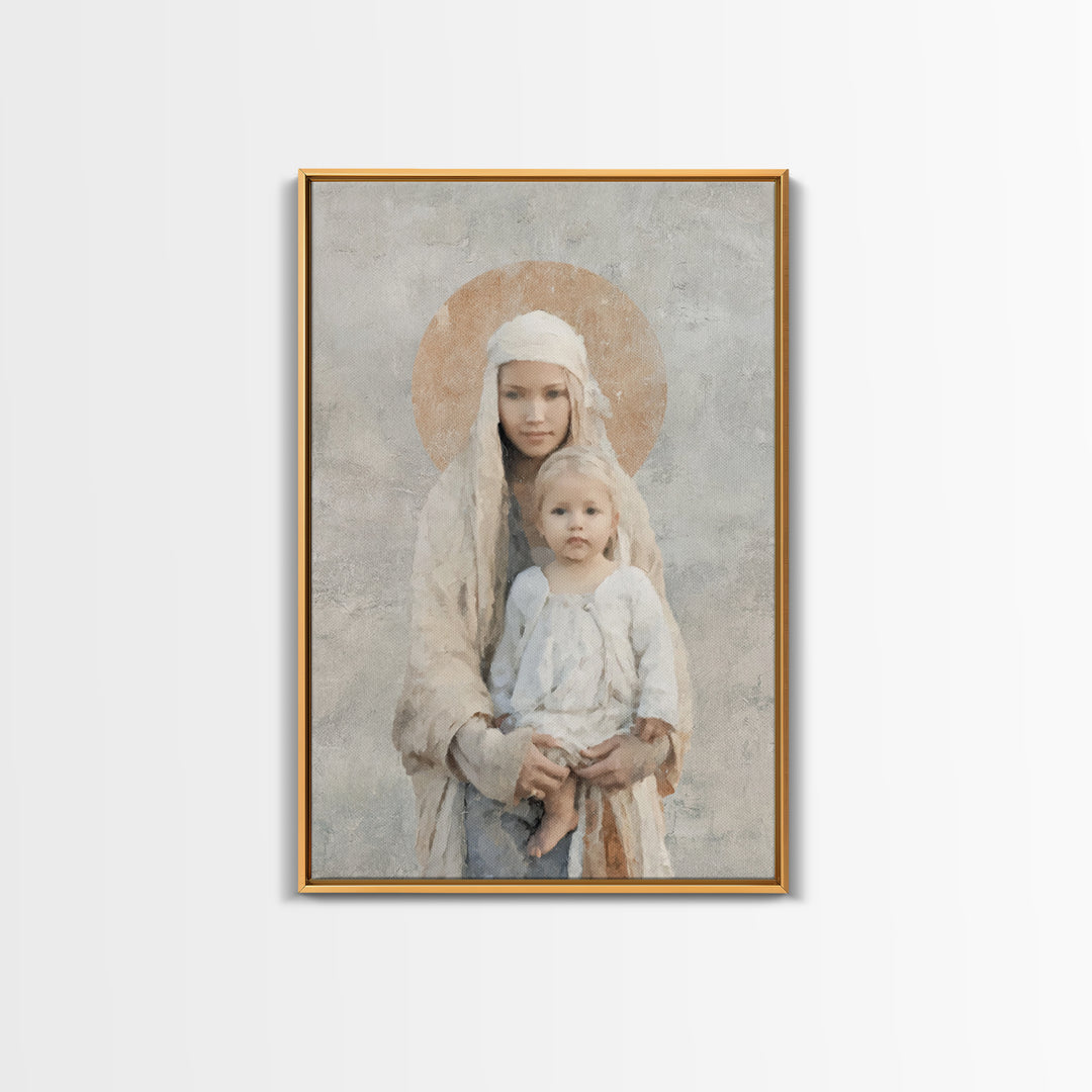 Holy Silhouette, Framed Canvas Print, Christian Wall Art, Christian Art Canvas, Christian Painting, Christian Gift Ideas, Christmas Art