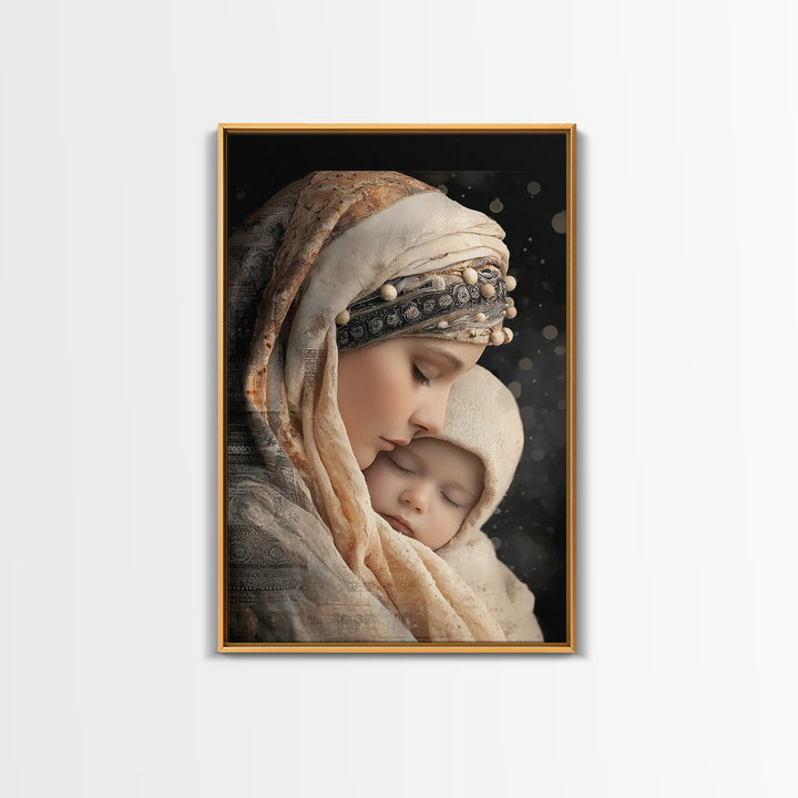 Radiant Madonna – Framed Canvas Print – Christian Wall Art – Mary And Jesus Painting – Christian Art Canvas – Christian Gift – Christian Ch
