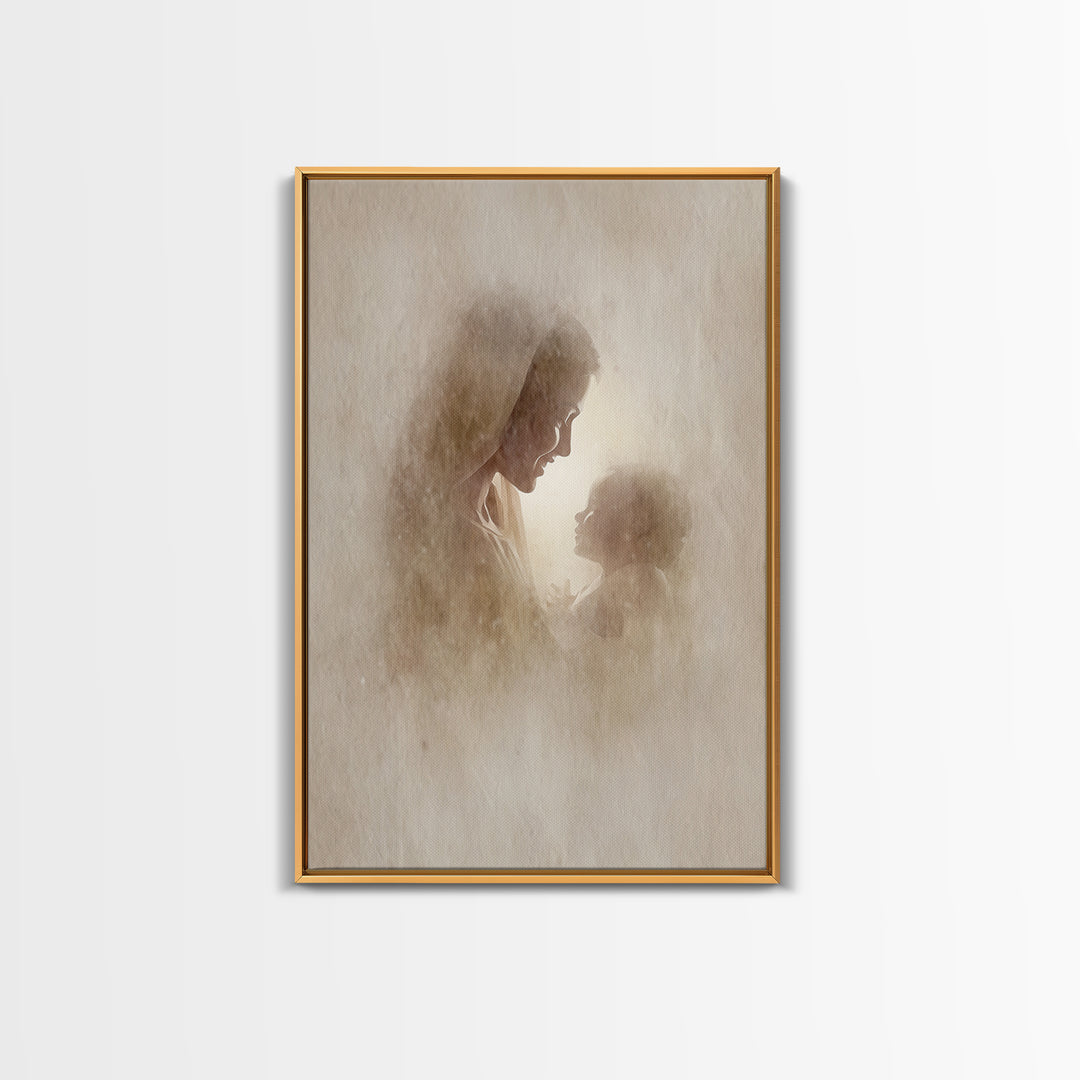 Holy Dawn Grace - Framed Canvas Print - Christian Wall Art - Christian Art Canvas - Mary And Jesus Painting - Christian Christmas Art - Chr