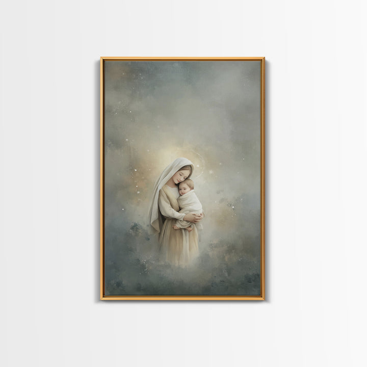 Light Of Bethlehem - Framed Canvas Print - Christian Art Canvas - Christian Wall Art - Jesus Painting - Christian Christmas Art - Christian