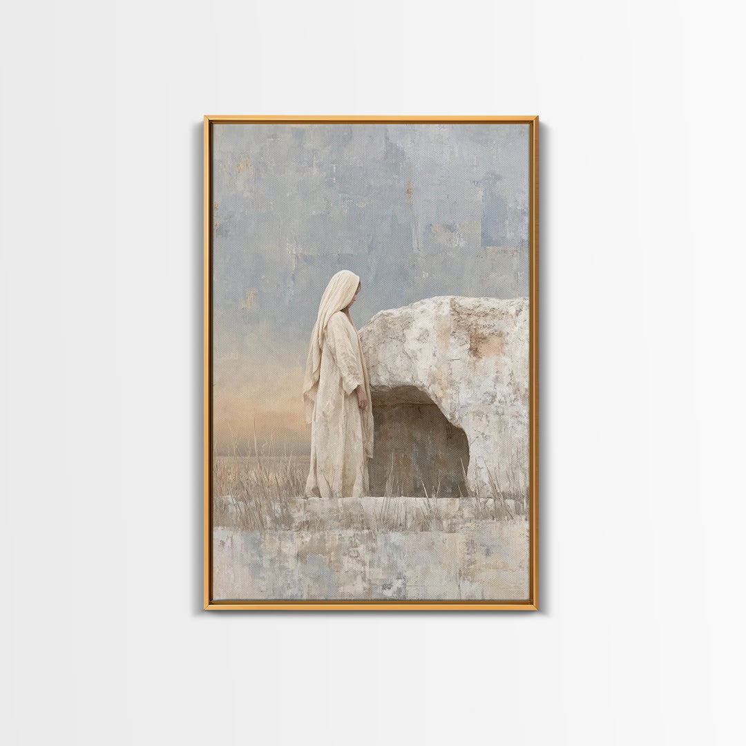 Joyful Light - Framed Canvas Print - Christian Art Canvas - Christian Wall Art - Mary And Jesus Painting - Christian Decoration - Christian