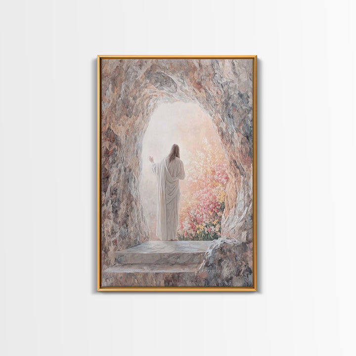 Risen Morning Light – Framed Canvas Print – Christian Wall Art – Jesus Painting – Christian Art Canvas – Christian Art – Christian Gift