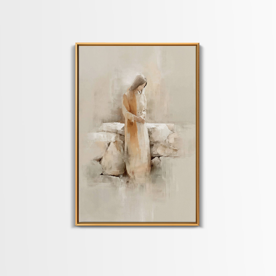 Garden Of Hope – Framed Canvas Print – Christian Art Canvas – Minimalist Christian Art – Christian Wall Art – Christian Painting – Christia